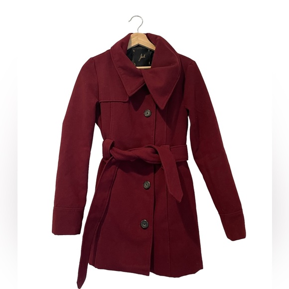 Jack Winter Pea Coat Size S Maroon - Picture 4 of 9